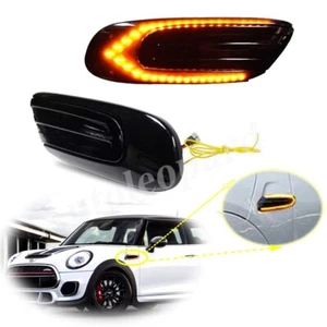 for Mini Cooper F55 F56 F57 2014-2017 2x Fender Side Marker Light Black Lens Led - Picture 1 of 9
