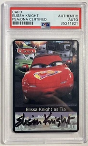 PSA DNA ELISSA KNIGHT AUTOGRAPH "CARS" DISNEY PIXAR CARD AUTO "TIA" SIGNED - Picture 1 of 2