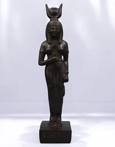 RARE ANCIENT EGYPTIAN ANTIQUITIES Statue of Goddess Hathor Pharaonic Egypt BC - Picture 1 of 10