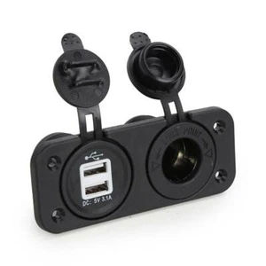 Dual USB Charger Socket Mount Marine Plug Power Outlet for Car Boat Rv Truck - Picture 1 of 9