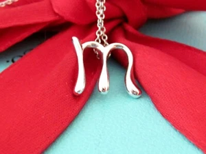 Tiffany & Co Silver Alphabet M Peretti Necklace 16" - Picture 1 of 8