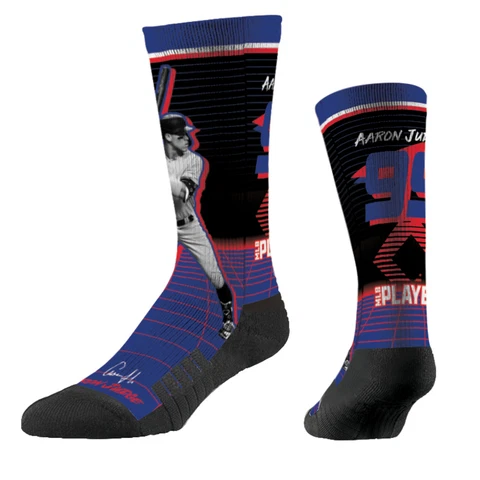 Strideline Aaron Judge New York Yankees Synthwave Premium Full Sub Crew Socks Cover