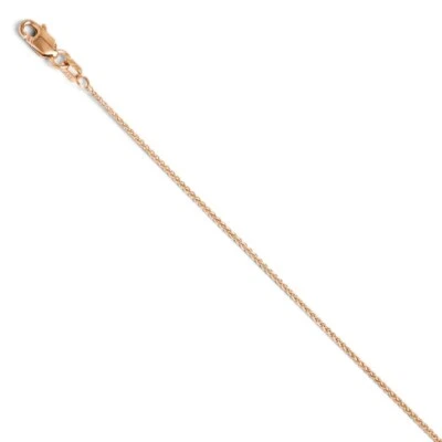 Real 14kt Rose Gold 1.0mm Spiga Chain Anklet; 9 inch; Lobster Clasp Foto 1 de 4