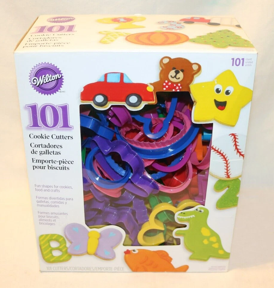Wilton Plastic Cookie Cutters 101 Letters Numbers Animals & More