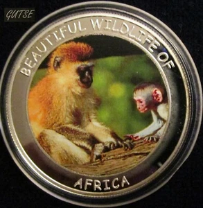 MALAWI, 10 KWACHA 2005, MONKEYS, SILVER PLATED, ENCAPSULATED, PROOF - Picture 1 of 2
