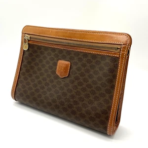 CELINE Macadam Triomphe Clutch bag Purse PVC Leather Authentic - Picture 1 of 17