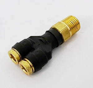NEW Parker 1/4 Male Y Connector Air DOT Brass Push-To-Connect Fitting 368Ptc-4-4 - Picture 1 of 6