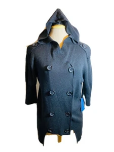 Cardigan maglione cardigan felpa con cappuccio Simply Vera Wang lungo grigio nuovo con etichetta. - Foto 1 di 5