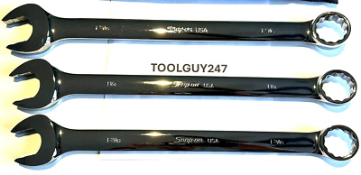 SNAP ON TOOLS USA 3pc SOEX703K1 SAE Flank Drive Plus Combo Wrench Set LG SIZES + - Image 1 of 4