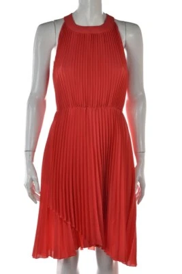 Beth Bowley Womens Dress Size 6 Coral Pink Solid Sheath Knee Length Sleeveless - Image 1 of 4