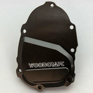 YAMAHA R6 2006-2024 WOODCRAFT RHS GATILLO DE ENCENDIDO CUBIERTA DE MOTOR PLACA DE DESLIZAMIENTO NEGRA - Imagen 1 de 10