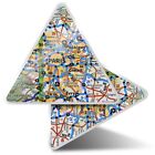 2 X Triangle Stickers  10Cm - Paris Captial City France French Travel Map  #4599