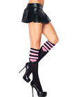Brand New Sweetheart Striped Knee Black Socks Leg Avenue 5598