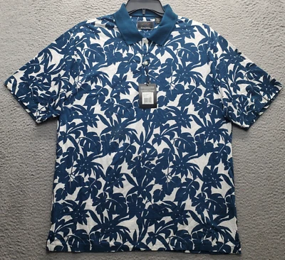 Camisa Polo Greg Norman Golf Performance Para Hombre L Multi Hoja de Palma Cuello Popover Foto 1 de 4