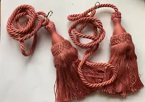 Par de accesorios con cortina de borla rosa - longitud - 120 cm #8E45 - Imagen 1 de 2
