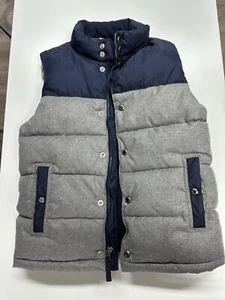 GAP Puffer Quilted Grey Vest Youth Boys Large Gray/Blue Navy - Picture 1 of 4