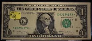 EXTREMELY RARE FROM SHEET 2017 $1.00 STAR NOTE LOW RUN 250K GOOD COND - Picture 1 of 2