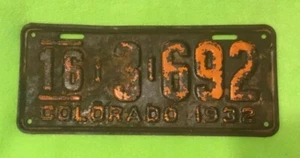 Vintage ~ 1932 ~ Colorado ~ License Plate ~16 3 639 - Picture 1 of 4