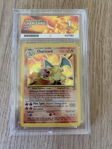 Pokémon Card TCG Charizard 4/130 Base Set 2 Holo Graded Ace 1 - Picture 1 of 3
