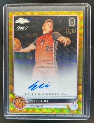 2022-23 Topps Chrome Overtime Elite Eli Ellis Auto Gold Wave Refractor RC #19/50 - Image 1 of 2