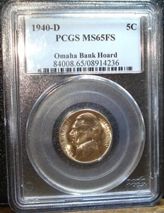 1940-D Jefferson Nickel PCGS Graded MS65 Full Steps from the Omaha Bank Hoard - Picture 1 of 4