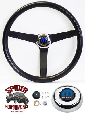 1970-1977 Dodge black steering wheel MOPAR 14 3/4" VINTAGE BLACK - Image 1 of 4