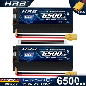 HRB 2Stück 15,2V 4S 6500mAh Hochspannungs LiPo Batterie XT90 für RC Auto Lkw - Bild 1 von 6