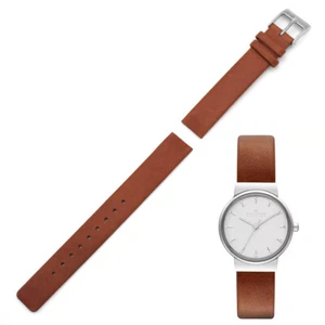 14mm Screwing Genuine Leather Watch Strap Replacement for Skagen - Picture 1 of 14