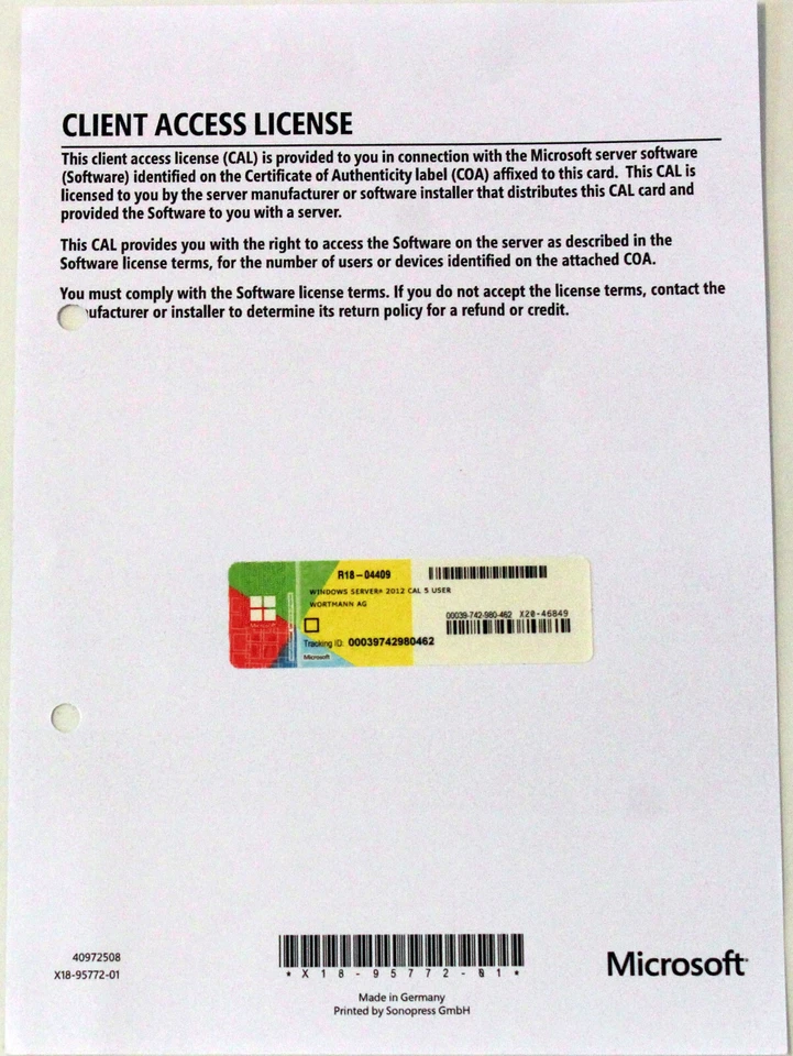 Microsoft Windows Server 2012 / 2012 R2 - CAL 5 User - Multilingual - Bild 1 von 1