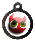 Pet ID tag DEVIL FACE Cartoon Personalised tag or Keyring 2 sizes 
