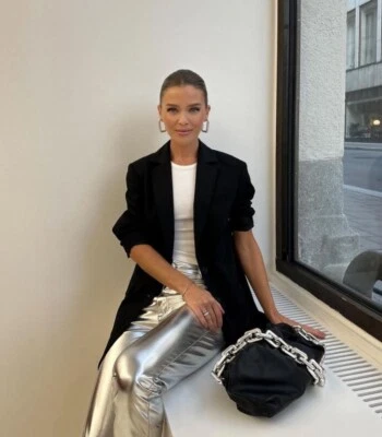 Calça jeans prata perna reta SAINT LAURENT US$ 1295 25 ❤ - Imagem 1 de 4