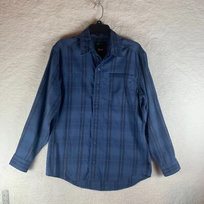 Camisa azul a cuadros manga larga con botones Eastern Mountain Sports para hombre talla S 8903 Foto 1 de 4