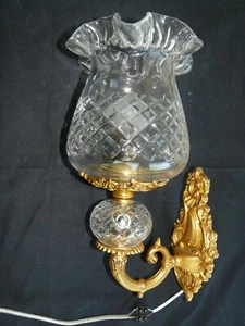 Applique murale cristal signé & métal doré – REF 27 – Design vintage - Picture 1 of 9