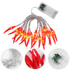 LED Pepper Lighting Chain Red Decor Battery Operated Chili Decorate