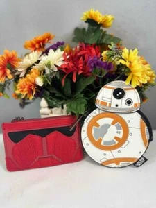LOUNGEFLY X STAR WARS BB-8 Zip Coin Pouch & Red Sith Trooper Card Case (2 Pc SET - Picture 1 of 4