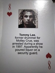 RARE 2003 STARZ BEHIND BARZ TOMMY LEE PLAYING CARD ~ MUG SHOT ~ MOTLEY CRUE