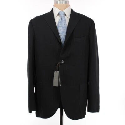 Abrigo deportivo Boglioli nuevo con etiquetas 100 % lana K chaqueta talla 56R EE. UU. 46R azul marino oscuro/negro Foto 1 de 4