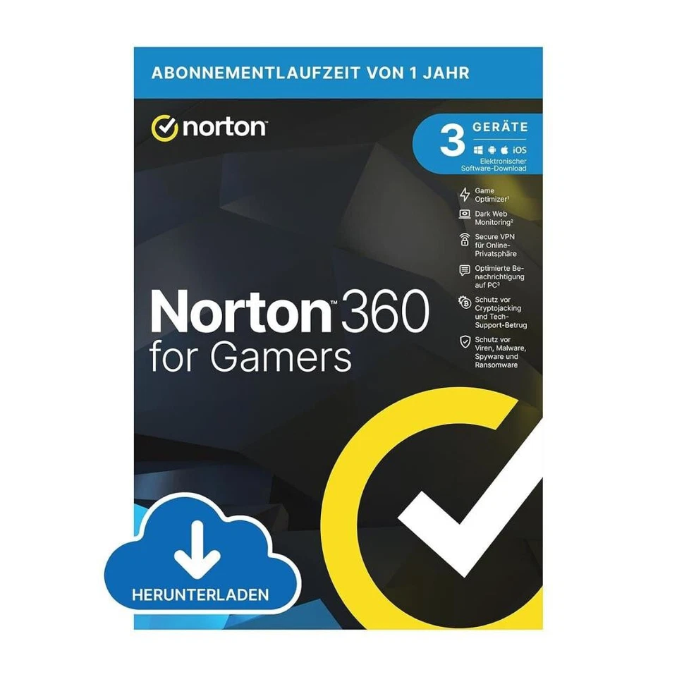 NORTON 360  for Gamers 3 Geräte  Devices 1 Jahr mit Cloud - KEIN ABO NO SUB @GWC - Bild 1 von 1