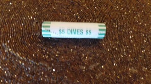 2017 P Roosevelt Dime OBW Paper Roll from Bank Box with Free Shipping Cover