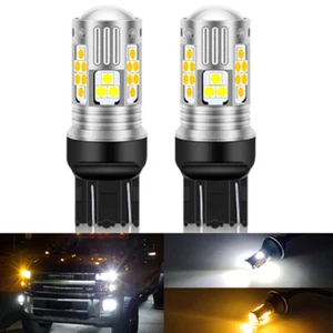 2X 7443 7440 7444 Switchback LED Turn Signal White/Amber DRL Parking Light Bulbs - Picture 1 of 7