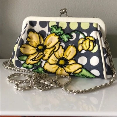 Cartera Isabella Fiore Multicolor Floral Lentejuelas Lona Cadena Mango Pequeña Foto 1 de 4