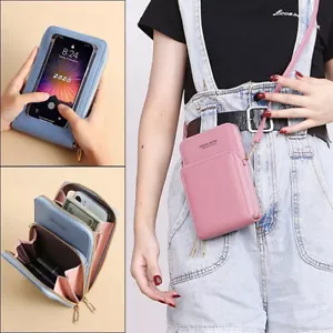 Borsa a tracolla pochette donna cellulare toccabile cambio borse donna UK - Foto 1 di 16