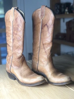 Sears - De colección/Rara - Bota de Vaquera - Cuero Marrón - Mujer EE. UU. 5M - 87742 Foto 1 de 4