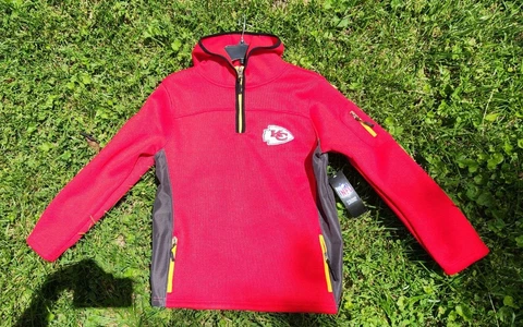 Women's NFL Kansas City Chiefs Apparel Knit Red Hoodie Sweater Size XL 18-20 NWT Cover