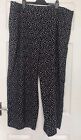M&S collection black & white cropped wide leg trousers size UK22 EU50