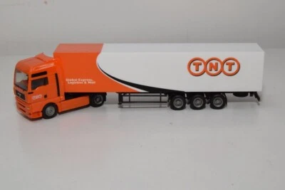 B54 1:87 HERPA MAN TGA TRUCK TRAILER TNT GLOBAL EXPRESS EXC. COND. - Immagine 1 di 4