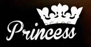 2 PRINCESS & CROWN VINYL DECALS STICKER 5 1/2" INCH EACH - Imagen 1 de 1
