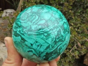Esfera de malaquita sólida pulida del Congo - 72 mm - Imagen 1 de 10