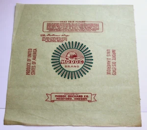 Original MODOC Birnenwickel/Taschentuch Modoc Orchard Co. Medford Oregon grün - Bild 1 von 1