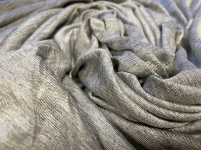 Single Jersey Dress Fabric - 170 Cms Wide - Per Metre - Grey Marl - Image 1 of 3
